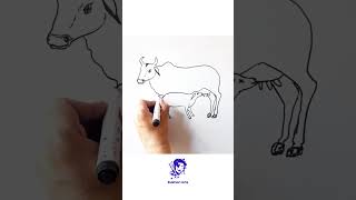 cow with baby drawing  | how to draw cow easy way |  #cowface #cowdrawing #artwork #art #drawing