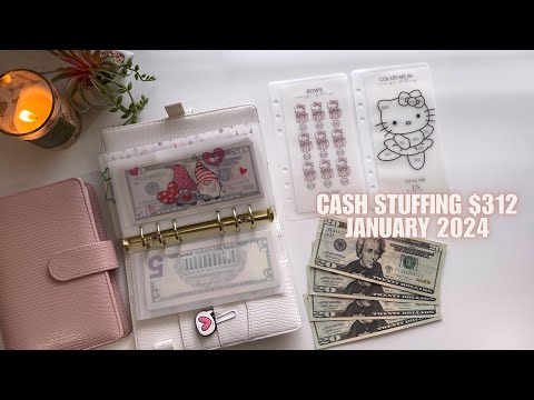 Cash Envelope Stuffing | January 2024 🩷