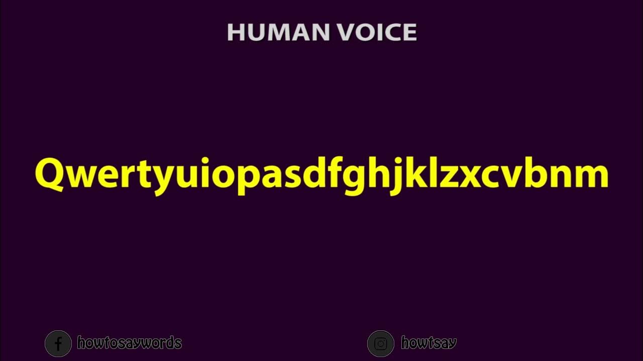qwertyuiopasdfghjklzxcvbnm meaning and pronunciation - video