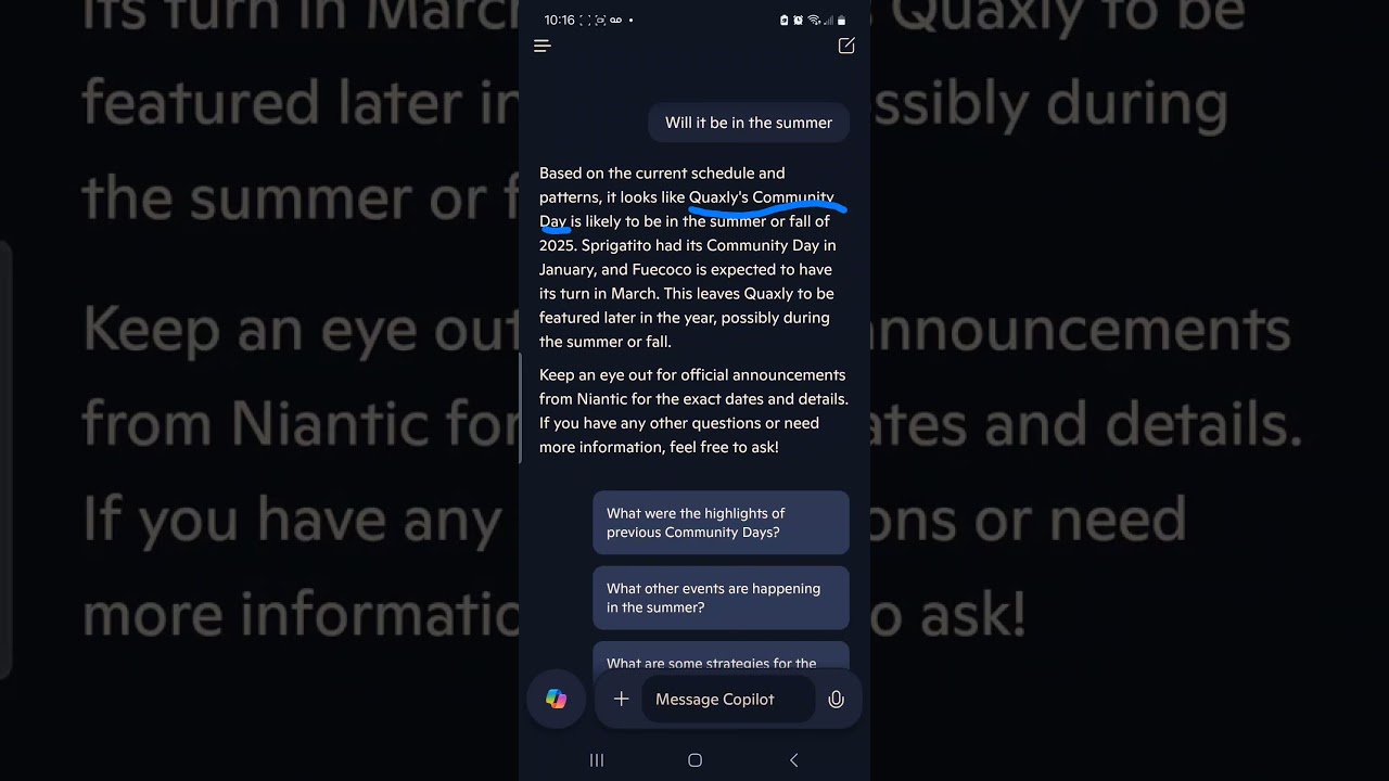 Will Quaxly get it's own community day in the spring, or fall for 