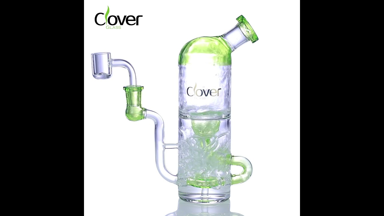 7.87-Inch Inline Perc Glass Rig WPE-675 with 14mm Female Joint and Dual-Chamber Design