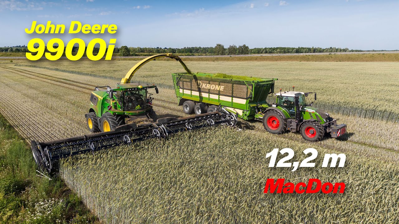 GPS Ernte XXL | 12,2m Schneidwerk an einem John Deere 9900i | Marten & Teune