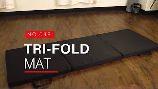 Sunny Health & Fitness 048 Tri-Fold Exercise Mat, Black