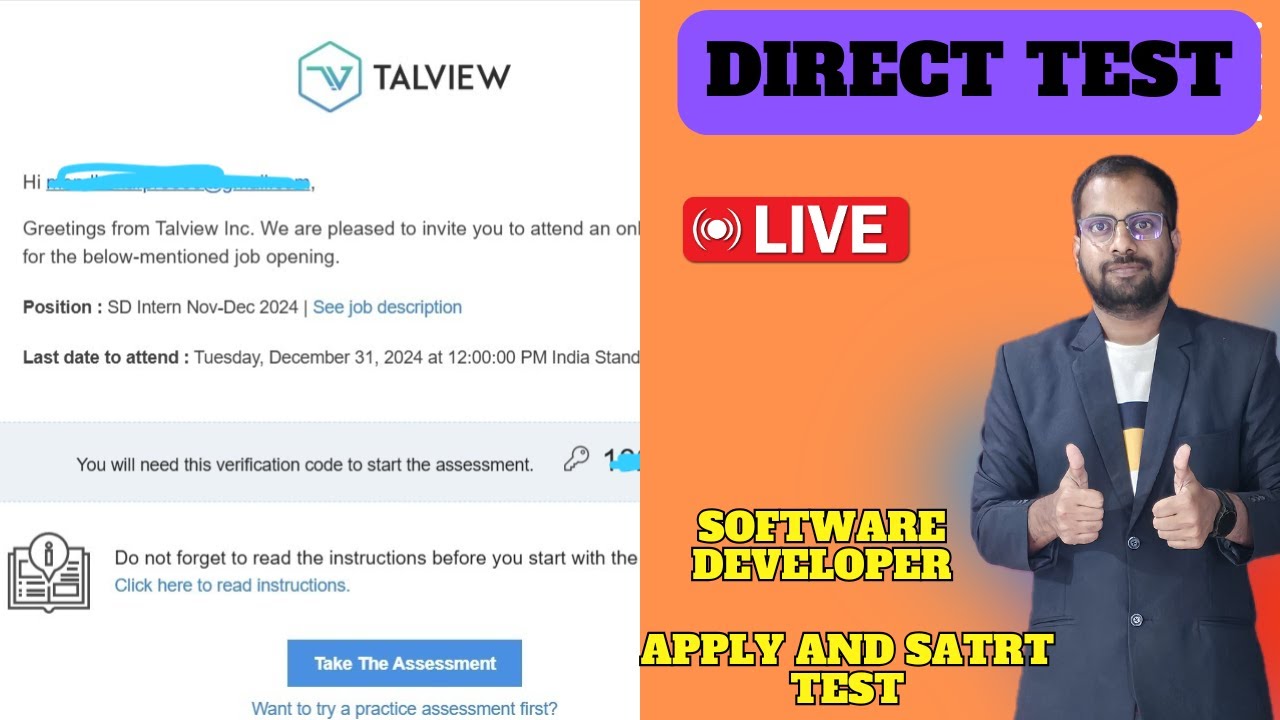 Direct Test From TalView For Software Developer High Salary | All ...