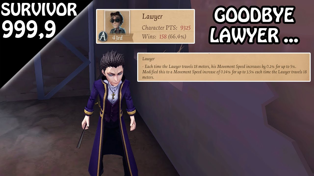 My last Lawyer Rank video?? - Survivor Rank 999.9 (Identity v)