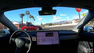 Tesla Full SelfDriving Beta 12.3  West University to TRC