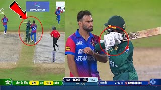 Huge drama Asif Ali fights with Fareed Ahmed after losing his wicket vs Afghanistan in last over