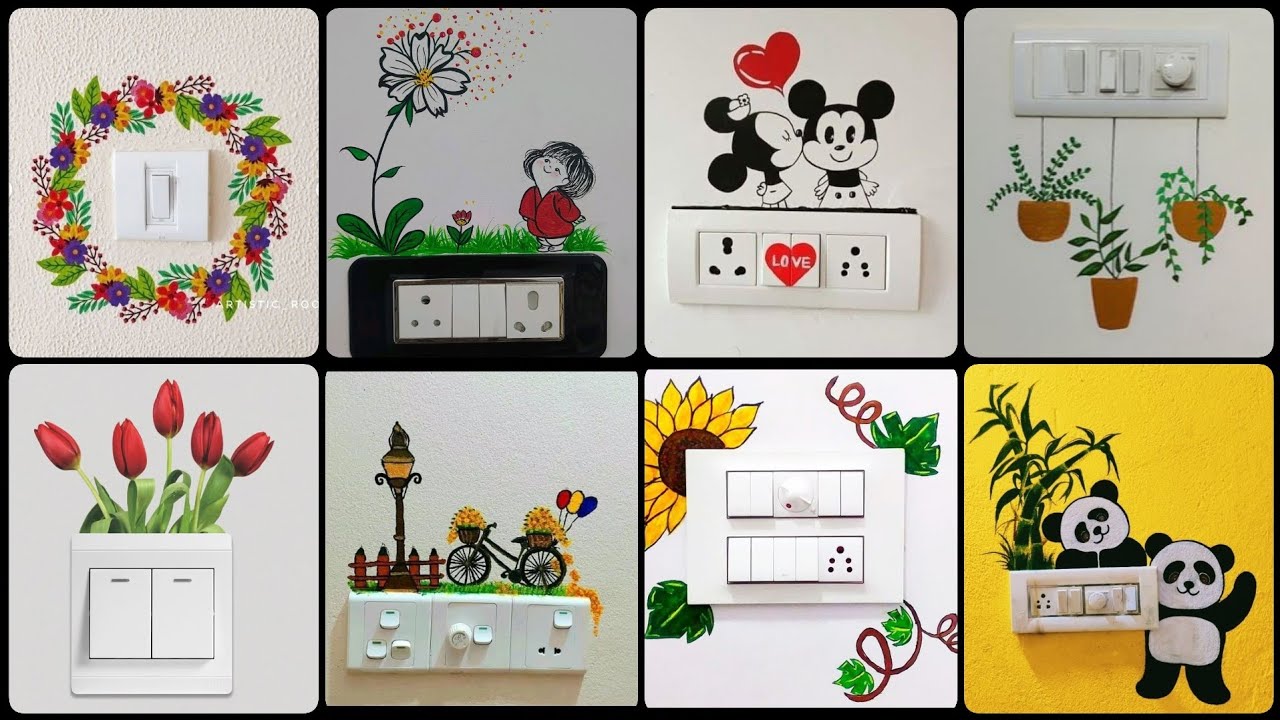 Switch Board Art Designs //Switch Board Painting Ideas //Switch Board ...