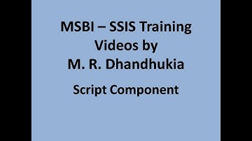 MSBI - SSIS - Script Component