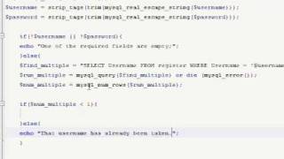 PHP Tutorial 11 - Registering