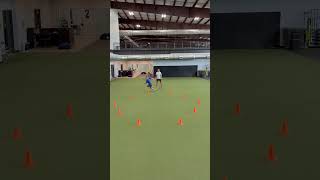 Reaction ball drop curved sprint