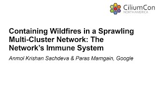 Containing Wildfires in a Sprawling Multi-Cluster Network... Anmol Krishan Sachdeva & Paras Mamgain