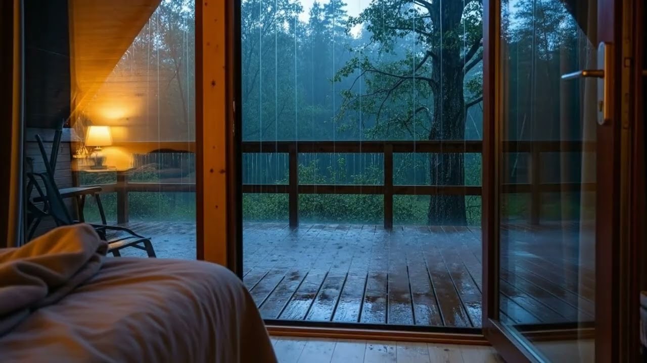 🌲숲속의 부드러운 비 🌲 | 편안한 밤을 위한 평온한 수면 빗소리