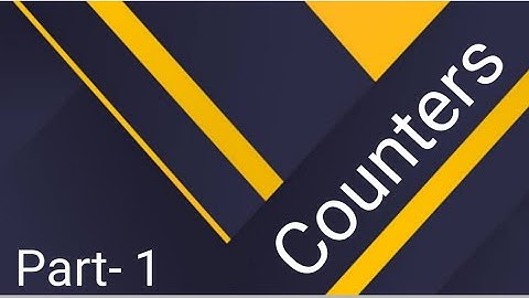 Counters (Part-1)  in Digital Electronics
