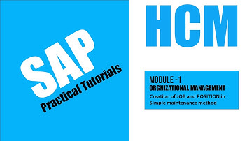SAP HCM tutorials|| Model -1||Organizational Management|| Simple maintenance method