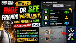 How To Hide & See Popularity in PUBG Mobile & BGMI | Popularity Settings Explained 2026 (Hindi)🥰
