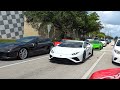 Supercar lunch run from supercar saturdays florida  812 sf huracan evo 458 gt3 sf90 720s sto