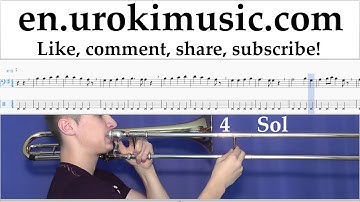 Trombone lessons Beethoven - Ode to Joy Sheet Music Tutorial Part#2 um-b352