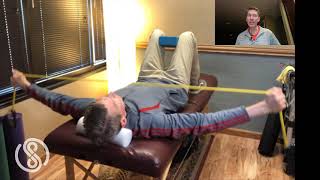 Neck and Shoulder - Supine - Dissociation with Foam Roll and Exercise Band