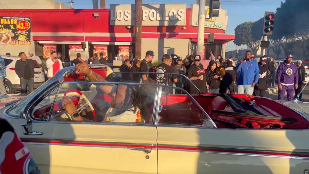 LOWRIDIN ON BROADWAY 2025 NEW YEARS 🎉 🔥 👀 #losangeles #oldschool #automobile #newyear #subscribe