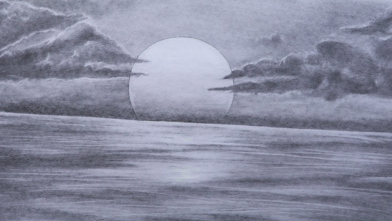 Featured image of post Black And White Sunrise Pencil Drawing : Pencil drawing of natural scenery sunrise.