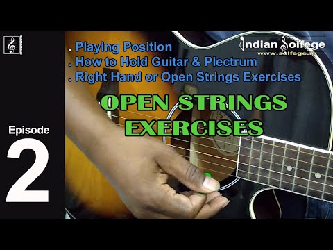 How To Play Guitar | Initial Right Hand Exercises | Open String Exercise | Indian Solfege