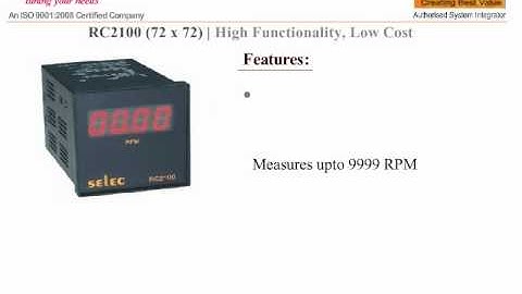 SELEC RC2100 RATE//RPM INDICATOR