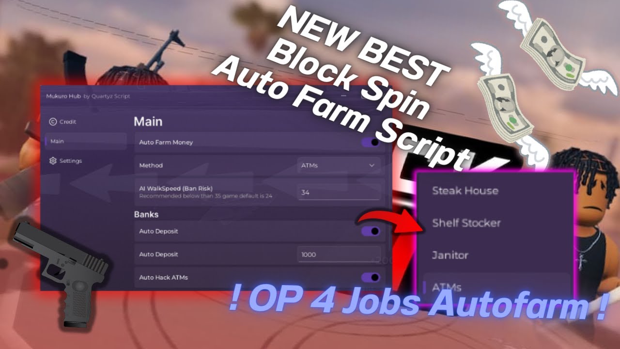 [NEW🔥] Best Block Spin Auto ATM Script & More Jobs Farm [Free,No Key ...