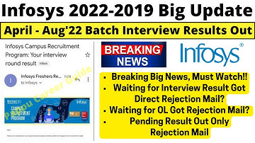 Infosys 2022-2019 All Batch Interview Results Are Out~ Waiting for Interview Results & Offer Letter?