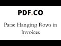 Parse Hanging Rows in Invoices using PDF.co Document Parser