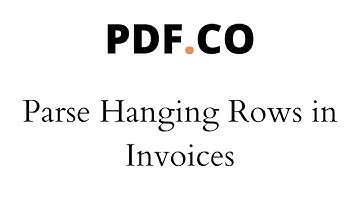Parse Hanging Rows in Invoices using PDF.co Document Parser