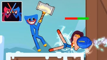 Poppy Stickman Fighting - Gameplay Walkthrough Part 1 - Poppy VS Super Girl (Android Games)
