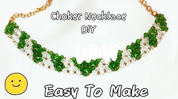 Choker Necklaces ✅️How to Make with Crystal Beads ‼️Jewellery Making / क्रिस्टल जेवर घर पर बनाना