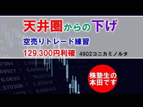 【株塾生】天井圏からの下げ、途中から入る方法 4902コニカミノルタ