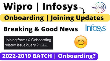 Wipro | Infosys Good News Breaking News Joining | Onboarding | Still Waiting Solution ? | 2022-2019