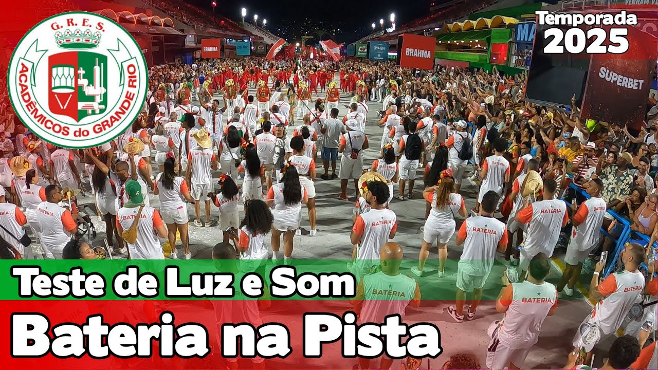 Grande Rio 2025 | Bateria na Pista   - Ensaio Técnico Teste de Luz e Som |  Samba ao vivo #ET25