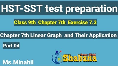 Class 9th Chapter 7th Linear Graph & their Application   Exercise 7.3 Part 4