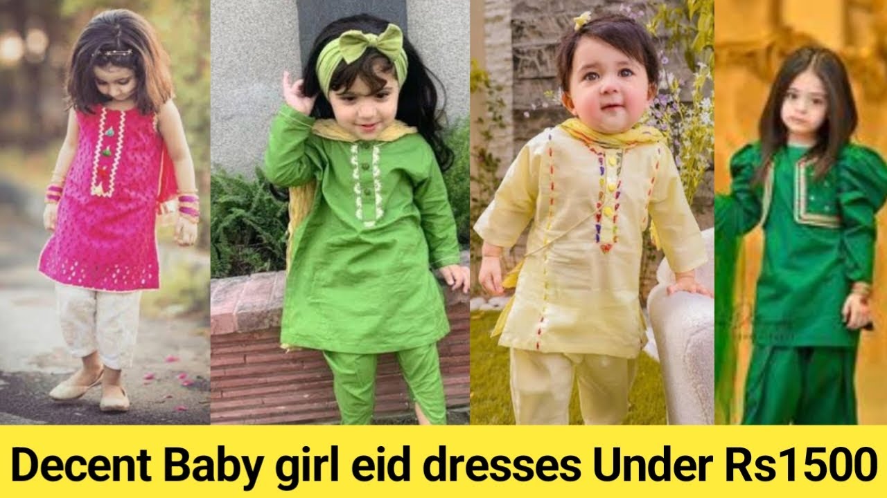 Baby girl Eid dresses 2023 1 to 3 year baby girl frock design baby