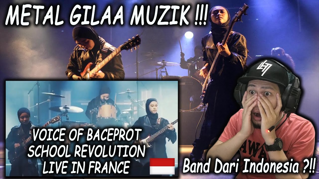 First time REACT Band Hijab LIVE Konsert😱 ROCK GILAA !! VOB - SCHOOL REVOLUTION LIVE KONSERT FRANCE