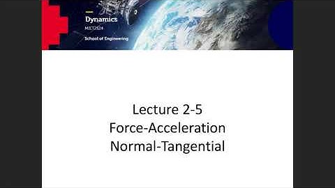 MIET2124 Dynamics Lecture 2-5 Force Acceleration in Normal-Tangential coordinates