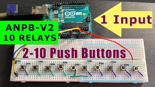 Control  10 output pins or relay using 10 push button switch with 1 Arduino input pin  ANPB-V2 screenshot 5