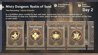 Genshin Impact 3.3 - Event Guide - Misty Dungeon: Realm of Sand - Day 2