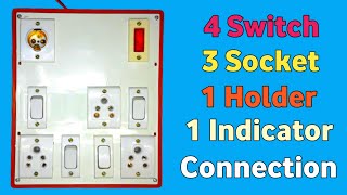 4 Switch 3 Socket 1 Holder 1 Indicator Connection || Board Main Wiring Kaise Karen || Profile