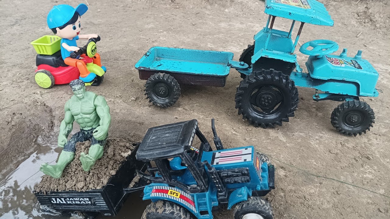 देखो बच्चों,हल्क की मदद करने के लिए ट्रैक्टर आया | remote control tractor and mini tractor 