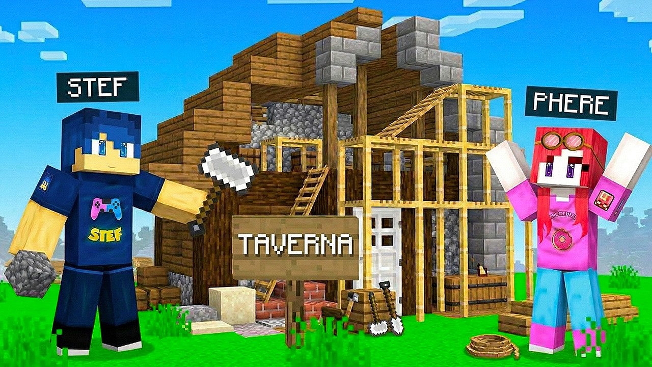 COSTRUIAMO LA nostra TAVERNA su MINECRAFT! - VITA IN CITTÀ REMAKE S3 Ep.16
