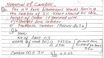 Unit:3 | Camber Numerical | Transportation Eng 1st | Prashant YT | BE Civil | 5th Sem | TU,PU,PoU,KU