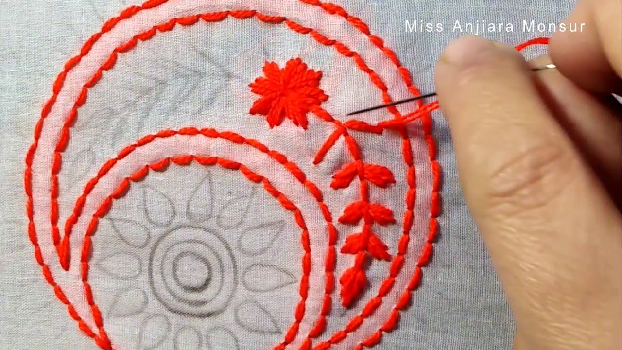 Single Cute Handmade Shadow work Embroidery video classes:Learn Embroidery with Miss Anjiara Monsur