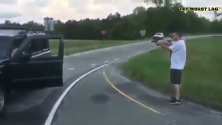 GUY PULLS GUN ON DRUNK DRIVER FOLLOWING THAT&#39;S FOLLOWING THEM