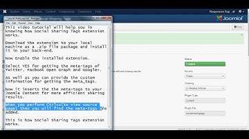Social Sharing Tags - Joomla Video Tutorial