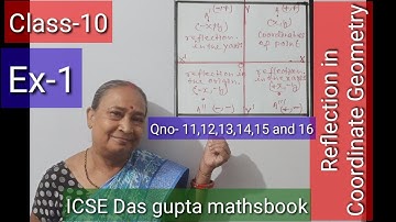 #Reflection in Coordinat geometry#ICSE Class-10#Das Gupta maths book#Ex-1# Qno-11 to 16.